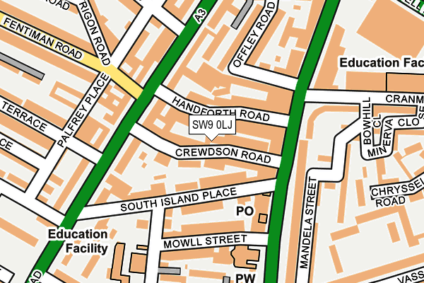 SW9 0LJ map - OS OpenMap – Local (Ordnance Survey)