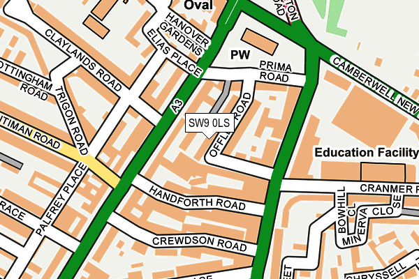 SW9 0LS map - OS OpenMap – Local (Ordnance Survey)