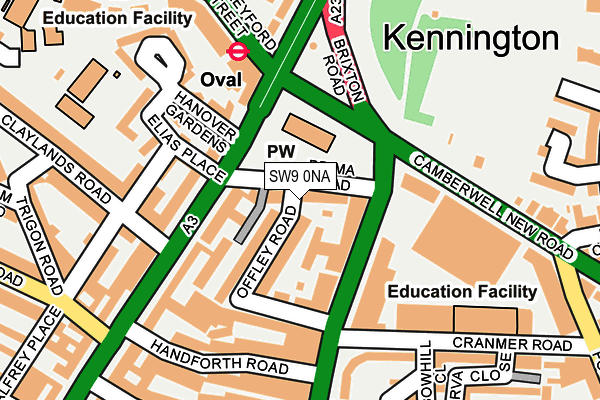 SW9 0NA map - OS OpenMap – Local (Ordnance Survey)