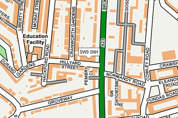SW9 0NH map - OS OpenMap – Local (Ordnance Survey)