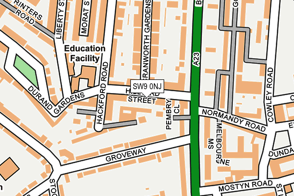 SW9 0NJ map - OS OpenMap – Local (Ordnance Survey)