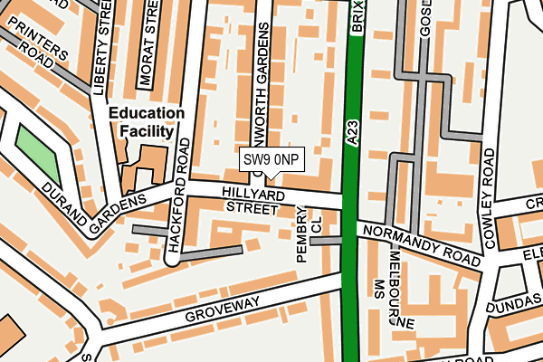 SW9 0NP map - OS OpenMap – Local (Ordnance Survey)