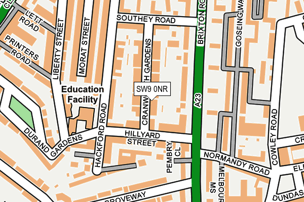 SW9 0NR map - OS OpenMap – Local (Ordnance Survey)