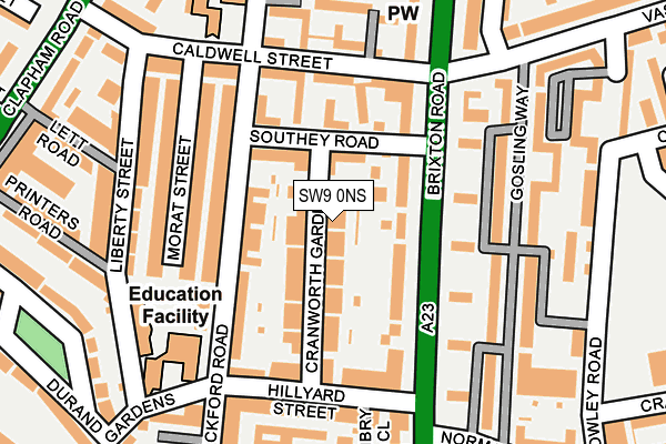 SW9 0NS map - OS OpenMap – Local (Ordnance Survey)