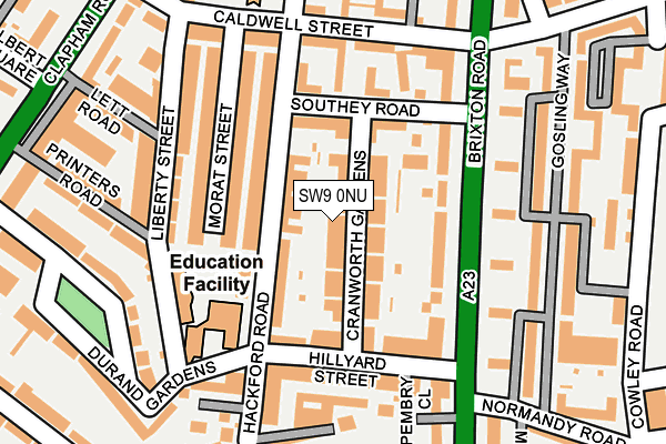 SW9 0NU map - OS OpenMap – Local (Ordnance Survey)