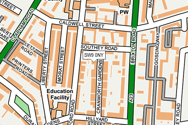SW9 0NY map - OS OpenMap – Local (Ordnance Survey)