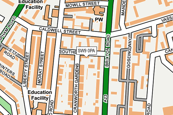 SW9 0PA map - OS OpenMap – Local (Ordnance Survey)