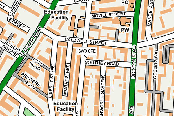 SW9 0PE map - OS OpenMap – Local (Ordnance Survey)