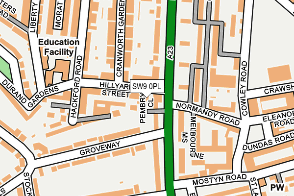 SW9 0PL map - OS OpenMap – Local (Ordnance Survey)