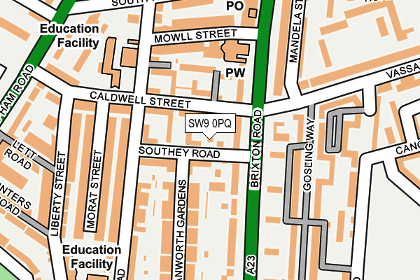 SW9 0PQ map - OS OpenMap – Local (Ordnance Survey)
