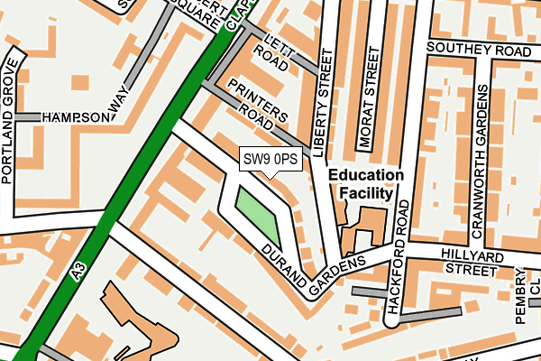 SW9 0PS map - OS OpenMap – Local (Ordnance Survey)