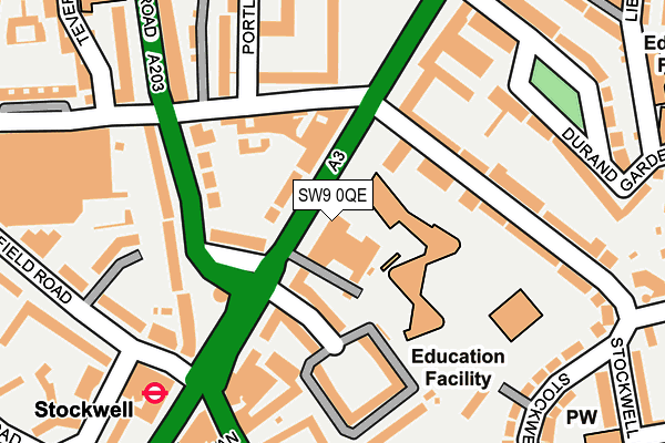 SW9 0QE map - OS OpenMap – Local (Ordnance Survey)