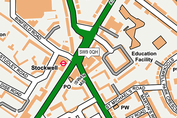 SW9 0QH map - OS OpenMap – Local (Ordnance Survey)