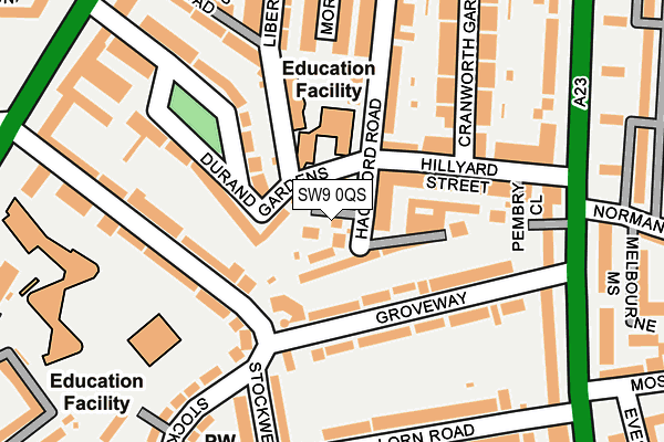 SW9 0QS map - OS OpenMap – Local (Ordnance Survey)