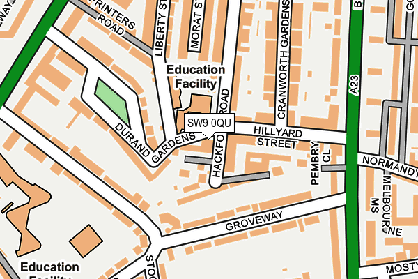 SW9 0QU map - OS OpenMap – Local (Ordnance Survey)