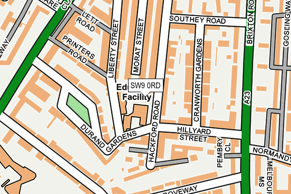 SW9 0RD map - OS OpenMap – Local (Ordnance Survey)
