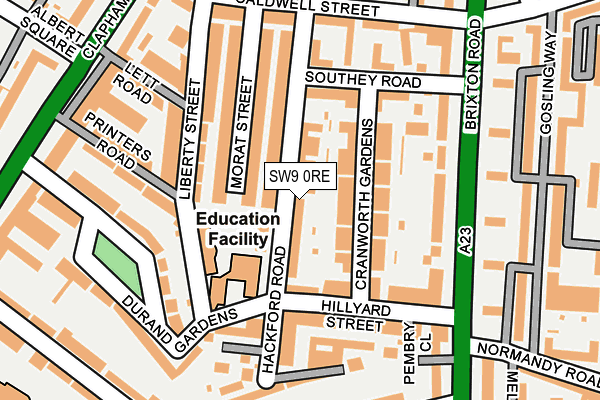 SW9 0RE map - OS OpenMap – Local (Ordnance Survey)