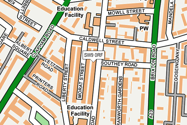 SW9 0RF map - OS OpenMap – Local (Ordnance Survey)