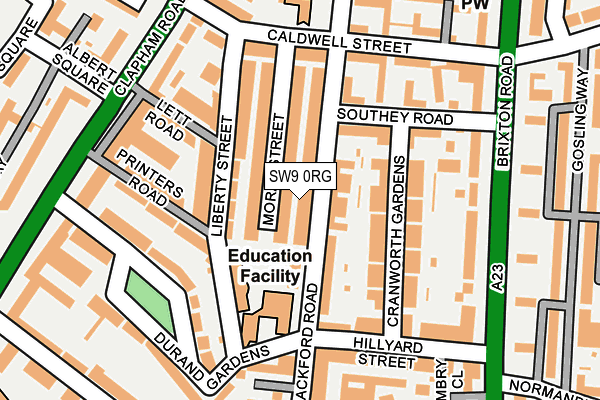 SW9 0RG map - OS OpenMap – Local (Ordnance Survey)