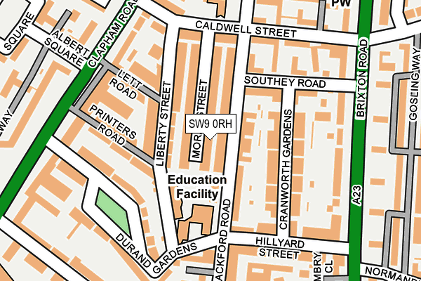SW9 0RH map - OS OpenMap – Local (Ordnance Survey)