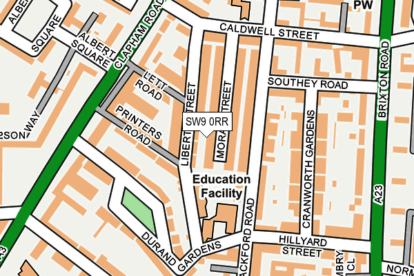 SW9 0RR map - OS OpenMap – Local (Ordnance Survey)