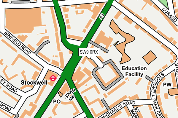 SW9 0RX map - OS OpenMap – Local (Ordnance Survey)