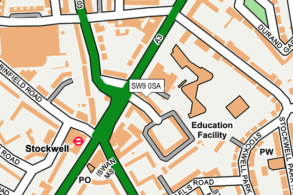 SW9 0SA map - OS OpenMap – Local (Ordnance Survey)