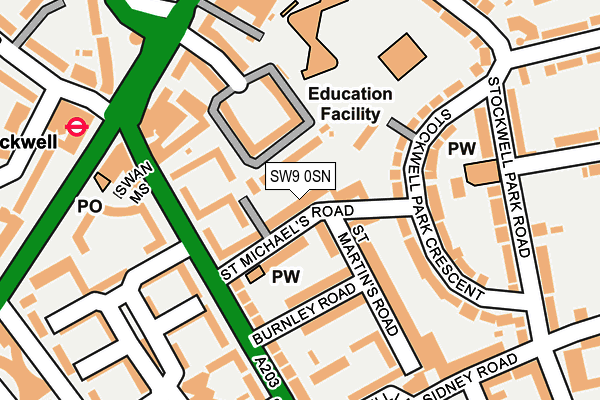 Map of SOMEWHERE IN STOCKWELL LIMITED at local scale