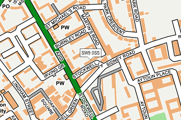 SW9 0SS map - OS OpenMap – Local (Ordnance Survey)