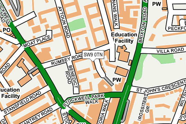 SW9 0TN map - OS OpenMap – Local (Ordnance Survey)
