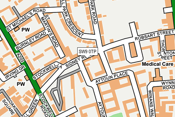 SW9 0TP map - OS OpenMap – Local (Ordnance Survey)