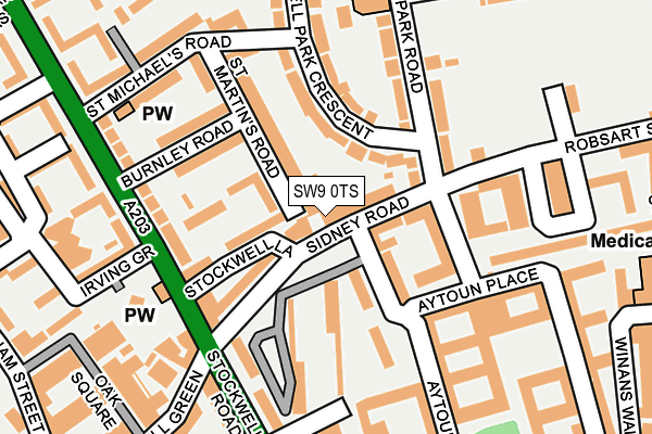 SW9 0TS map - OS OpenMap – Local (Ordnance Survey)