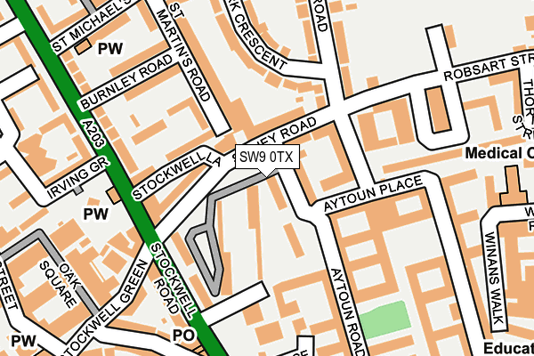 SW9 0TX map - OS OpenMap – Local (Ordnance Survey)