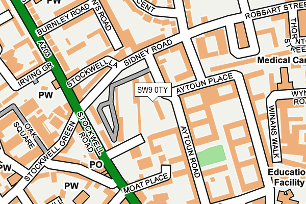 SW9 0TY map - OS OpenMap – Local (Ordnance Survey)