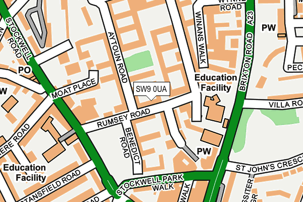 SW9 0UA map - OS OpenMap – Local (Ordnance Survey)