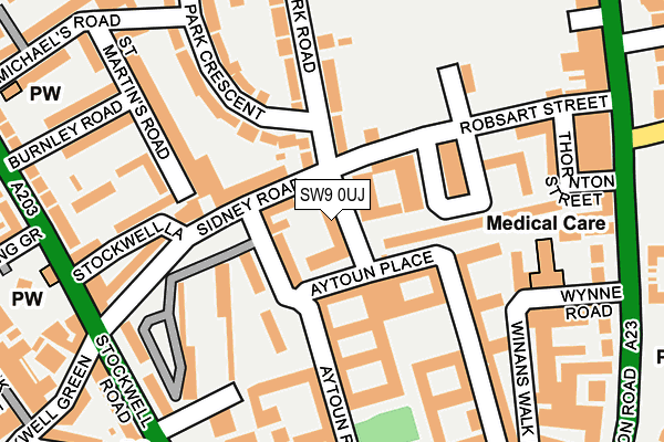 SW9 0UJ map - OS OpenMap – Local (Ordnance Survey)