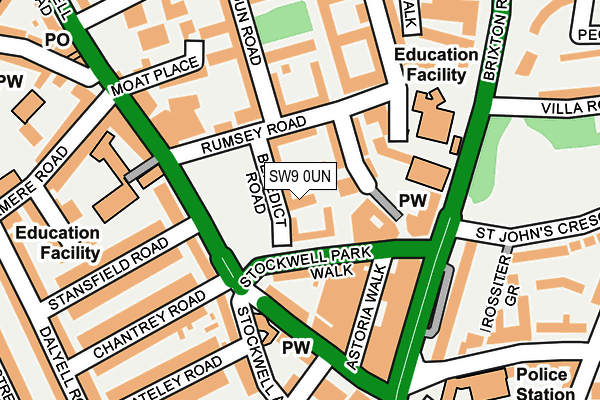 SW9 0UN map - OS OpenMap – Local (Ordnance Survey)