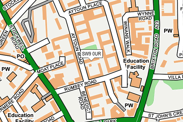 SW9 0UR map - OS OpenMap – Local (Ordnance Survey)