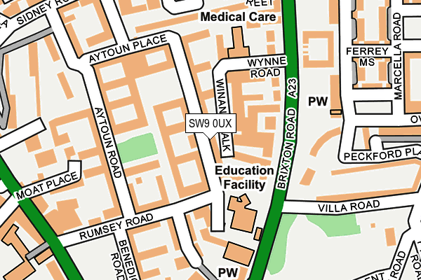 SW9 0UX map - OS OpenMap – Local (Ordnance Survey)