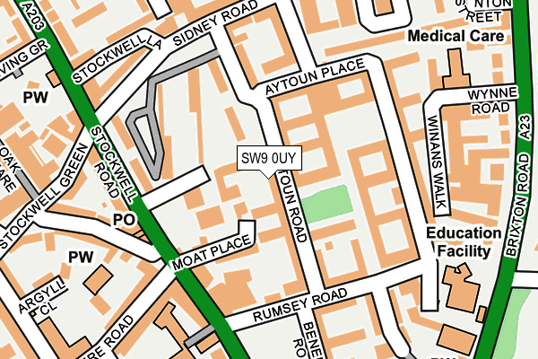 SW9 0UY map - OS OpenMap – Local (Ordnance Survey)