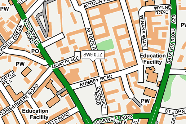 SW9 0UZ map - OS OpenMap – Local (Ordnance Survey)