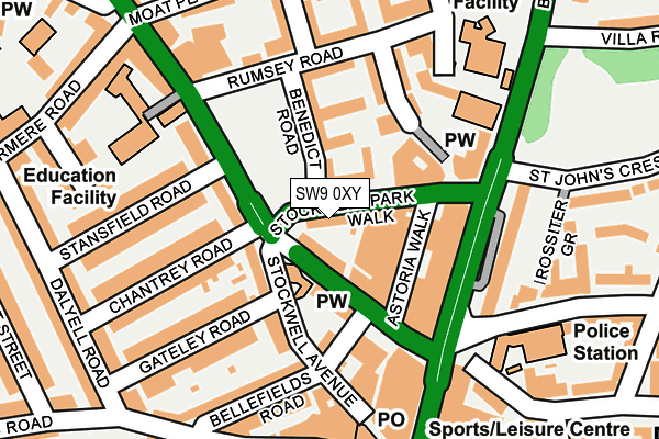 SW9 0XY map - OS OpenMap – Local (Ordnance Survey)