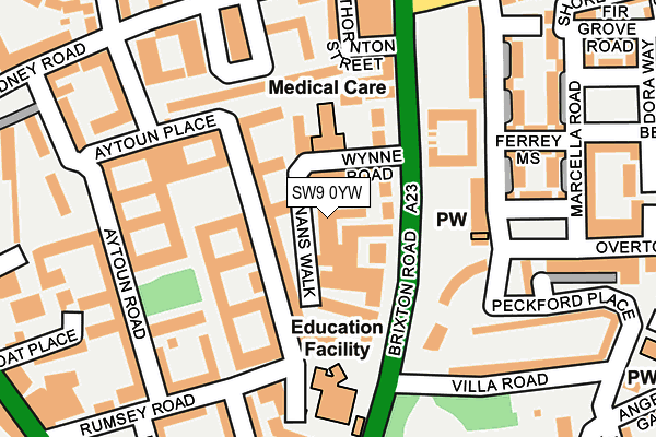 SW9 0YW map - OS OpenMap – Local (Ordnance Survey)