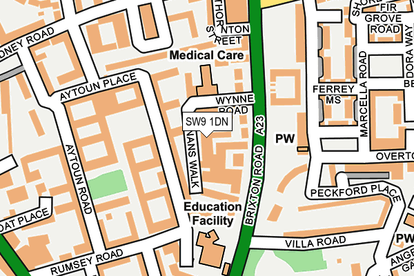 SW9 1DN map - OS OpenMap – Local (Ordnance Survey)