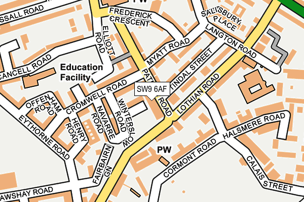 SW9 6AF map - OS OpenMap – Local (Ordnance Survey)