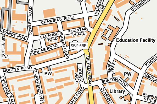 SW9 6BF map - OS OpenMap – Local (Ordnance Survey)