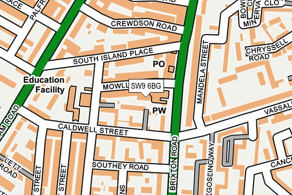 SW9 6BG map - OS OpenMap – Local (Ordnance Survey)