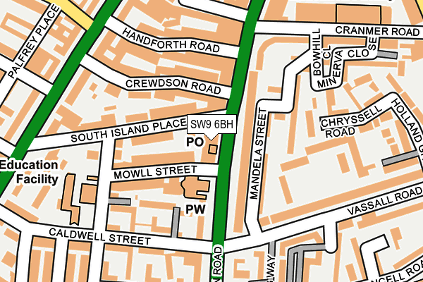 SW9 6BH map - OS OpenMap – Local (Ordnance Survey)
