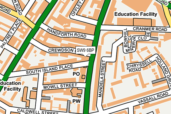 SW9 6BP map - OS OpenMap – Local (Ordnance Survey)