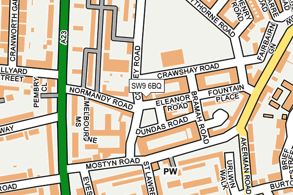 SW9 6BQ map - OS OpenMap – Local (Ordnance Survey)